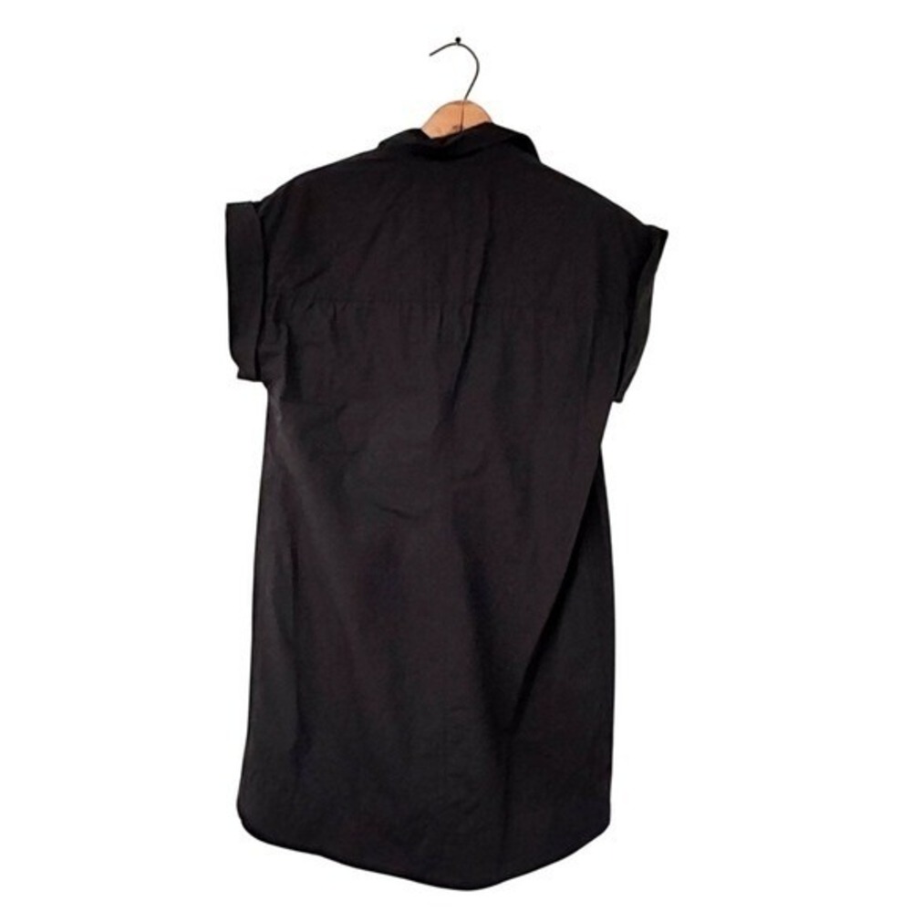 J.Crew Minimal Black Cotton Popover Shirt Dress – Size Small - Picture 2 of 6